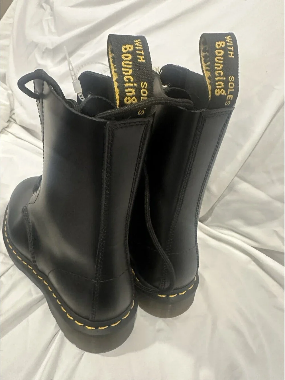 Dr. Martens mid-calf 10 eye Black Leather Lace-Up Combat Boots US 7M/8W